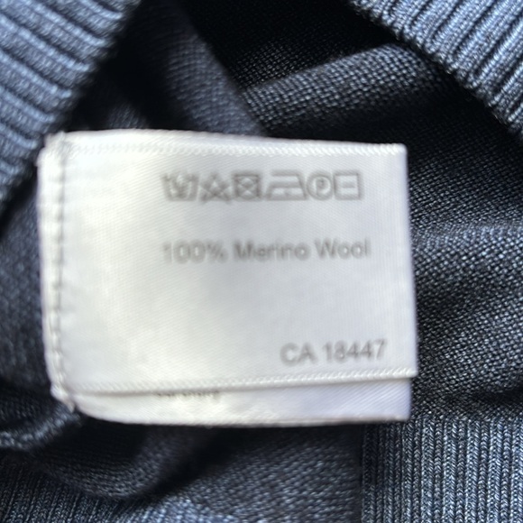 Stenströms blue with lighter blue trim vee neck sweater. - Picture 5 of 7